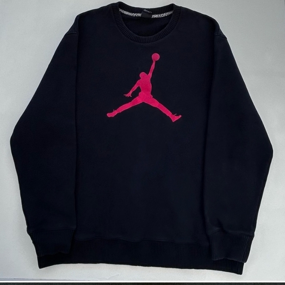 Jordan Black Sweatshirt with Pink Logo